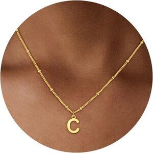 Trendy Dainty Name Necklace - 18K Gold Plated & Adjustable Length for Comfort